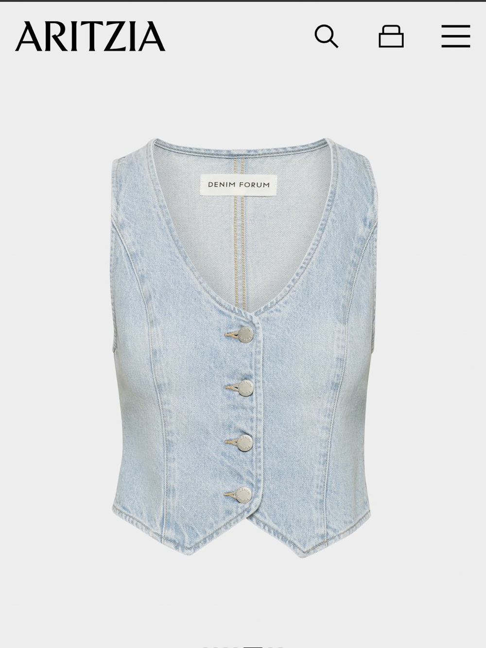 Aritzia Denim Forum The 90s Mia denim vest